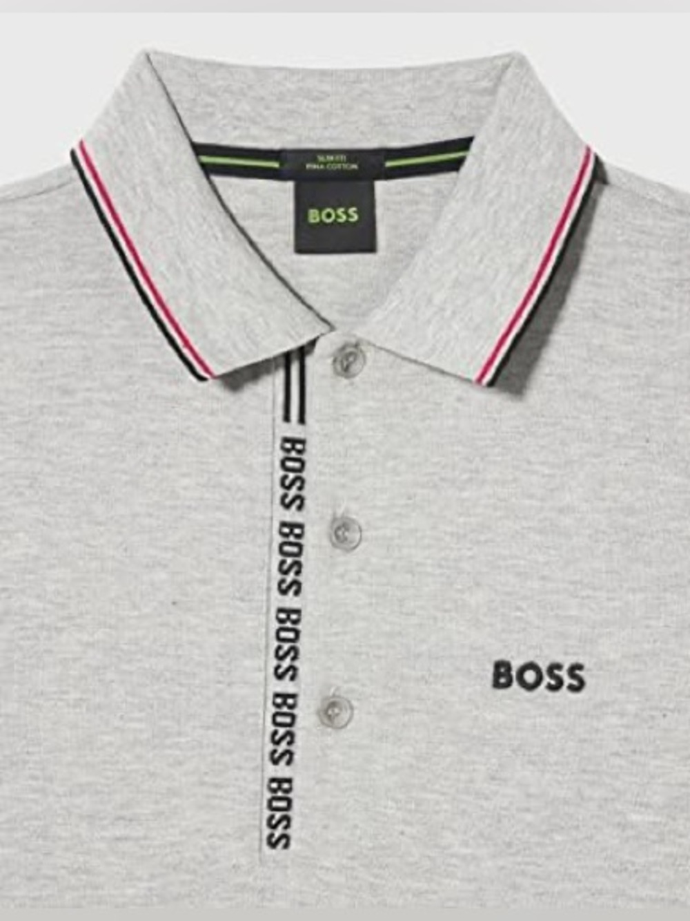 BOSS Men’s Paule 4 Slim Fit Polo Shirt – Gray – Size XL – Like New